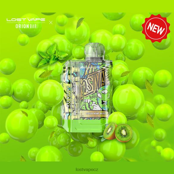 Lost Vape Orion bar na jedno použití | 7500 šluk | 18ml | 50 mg zlatá máta kiwi HJZ2889 Lost Vape Flavors